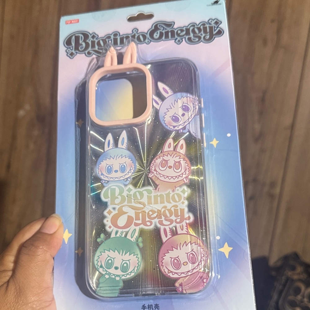 Bling into Energy Bunny Ears Phone Case - Pink and Blue iPhone 15 Pro Max